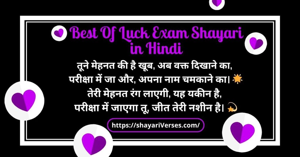 Best Of Luck Exam Shayari in Hindi